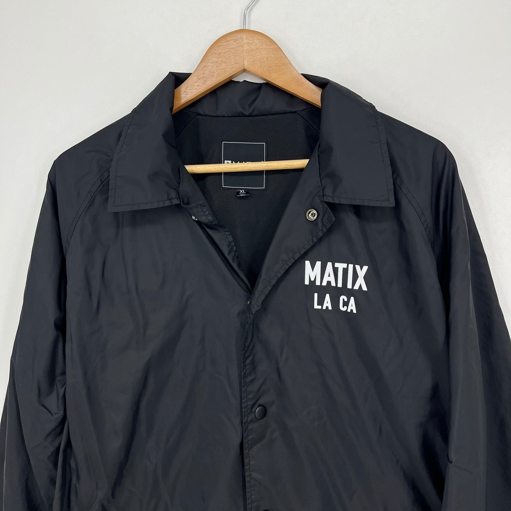 Matix Compton Surf Club LA Coaches Jacket Black Mens XL Nylon Snap Front - Picture 8 of 14